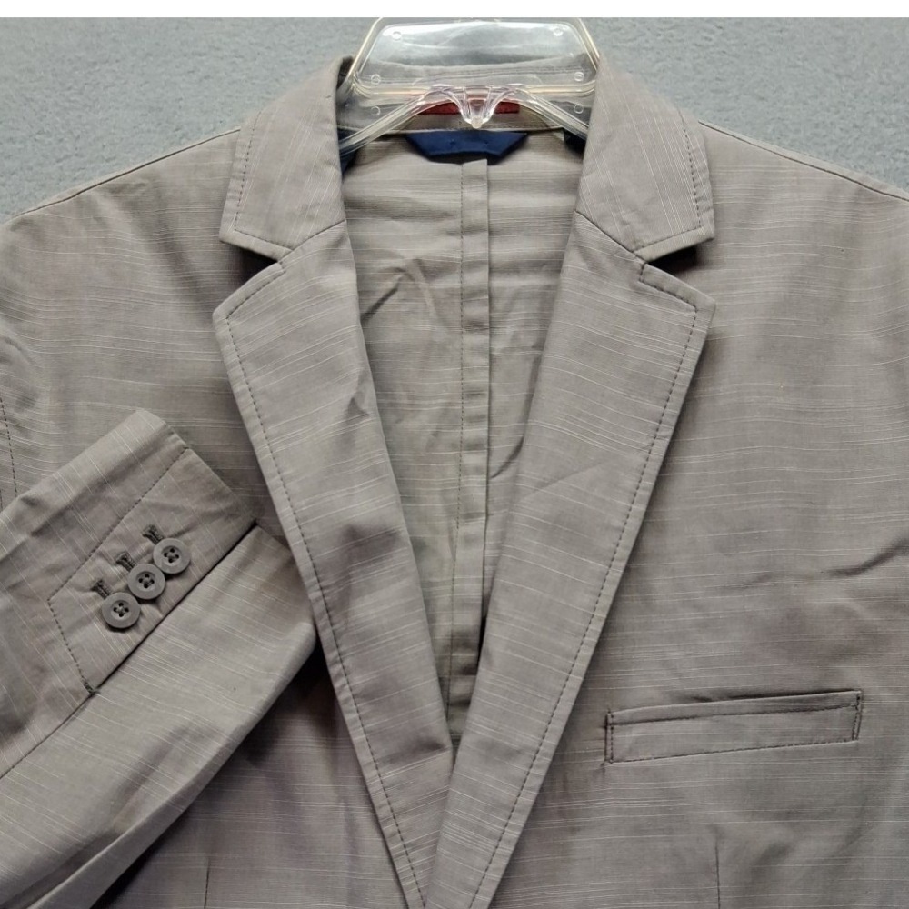 Alfani Slim Fit Mens Blazer Sport Coat Taupe Slub Texture Size L‎ 42-44 2-Button